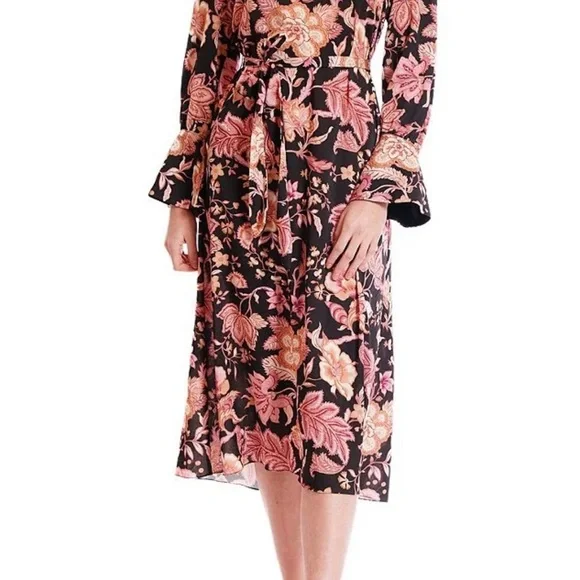 Julia Jordan Floral Long Sleeve Dress in Pink and Black - Picture 2 of 11